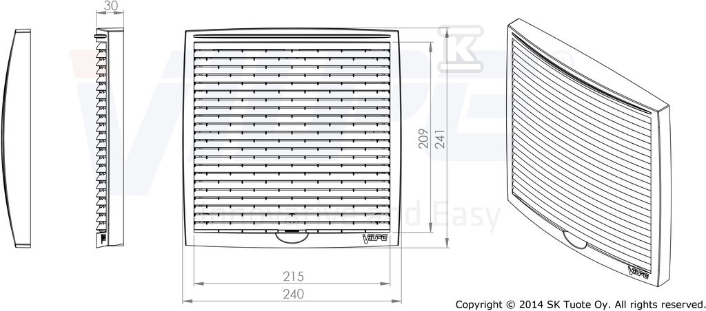 Multifunctional grille 240x240 - White - 793330